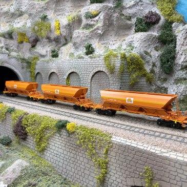 Coffret de 3 wagons trémies EX Type 1 « COLAS RAIL », CR, Ep. VI - REE MODELES WB-COLAS-1 - HO 1/87