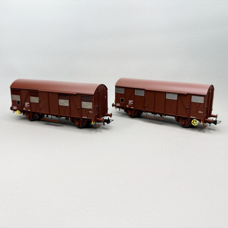 JOUEF HJ6294 - Coffret 2 wagons couverts type Gs, feux de fin de convoi, SNCF