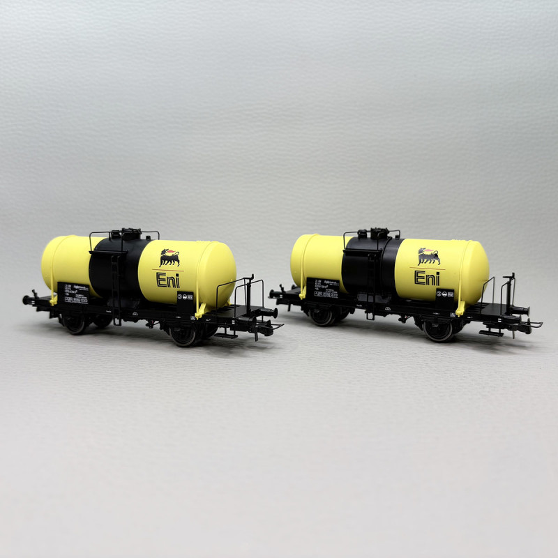 RIVAROSSI HR6708 - Coffret de deux wagons citernes pétroliers à 2 essieux, "ENI", FS