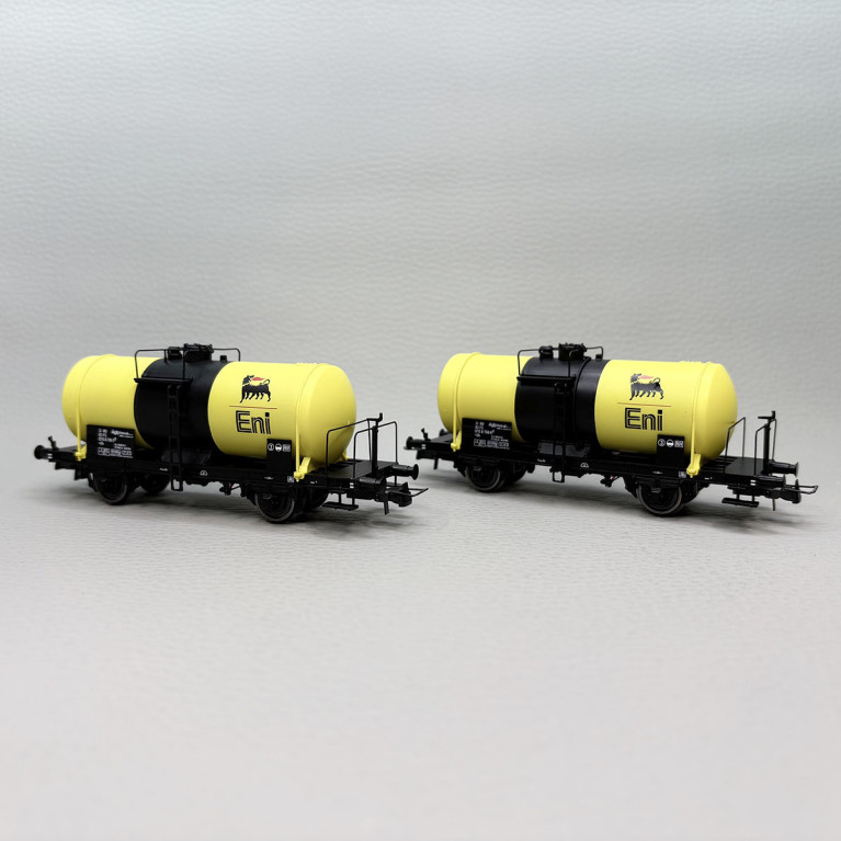 RIVAROSSI HR6708 - Coffret de deux wagons citernes pétroliers à 2 essieux, "ENI", FS