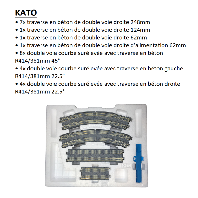 Jeu de variante V11, double voie, Unitrack - KATO 20-870 - N 1/160