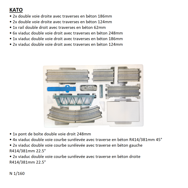 Jeu de variante V12, pont à double voie, Unitrack - KATO 20-871 - N 1/160