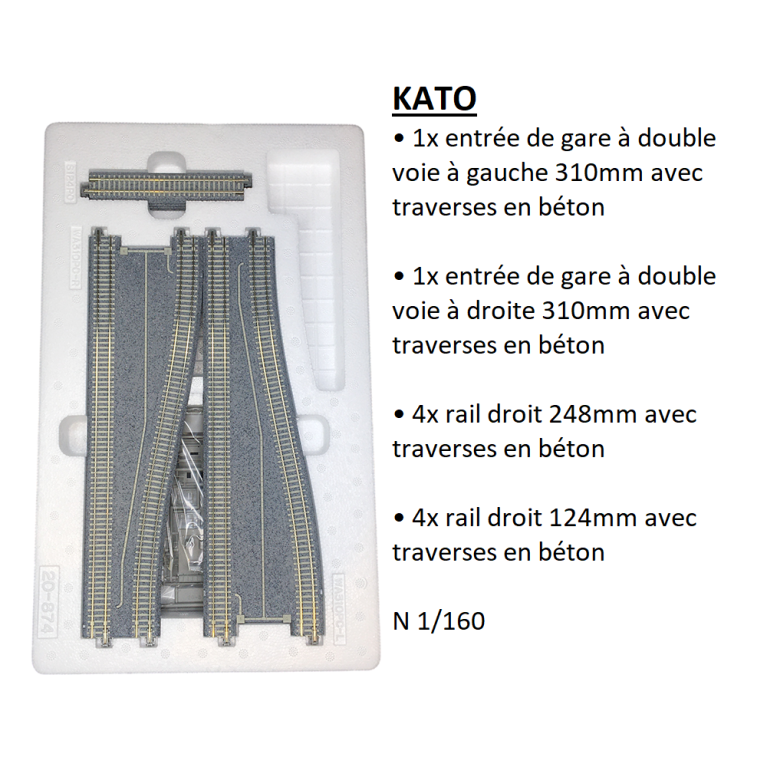 Jeu de variante V15, Double voies pour gare, Unitrack - KATO 20-874 - N 1/160