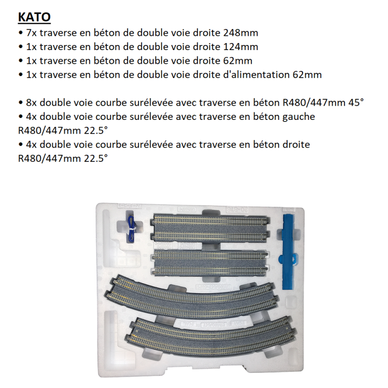 Jeu de variante V16, extérieur double voie ovale, Unitrack - KATO 20-876 - N 1/160