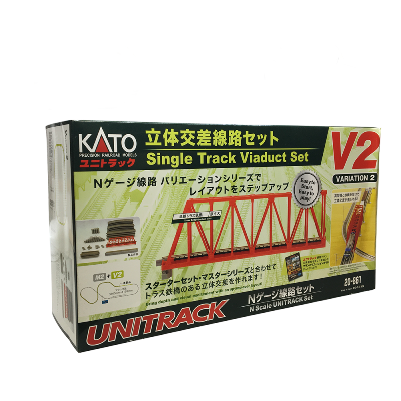Jeu de variante V2, pont à voie unique, Unitrack - KATO 20-861 - N 1/160
