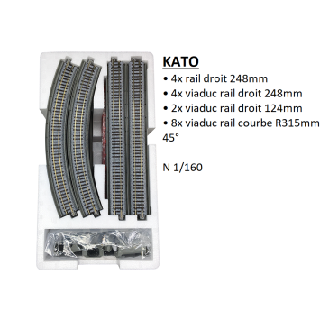 Jeu de variante V2, pont à voie unique, Unitrack - KATO 20-861 - N 1/160