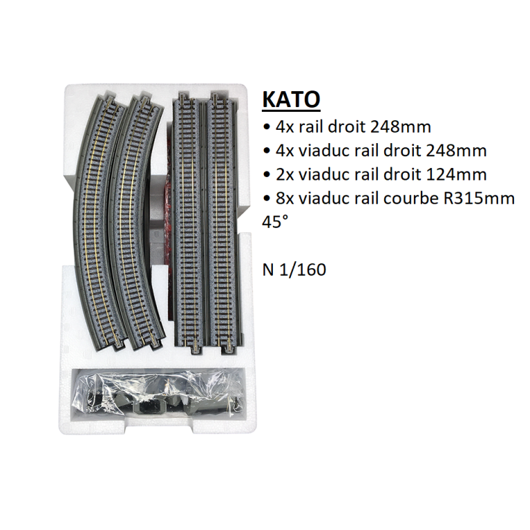 Jeu de variante V2, pont à voie unique, Unitrack - KATO 20-861 - N 1/160