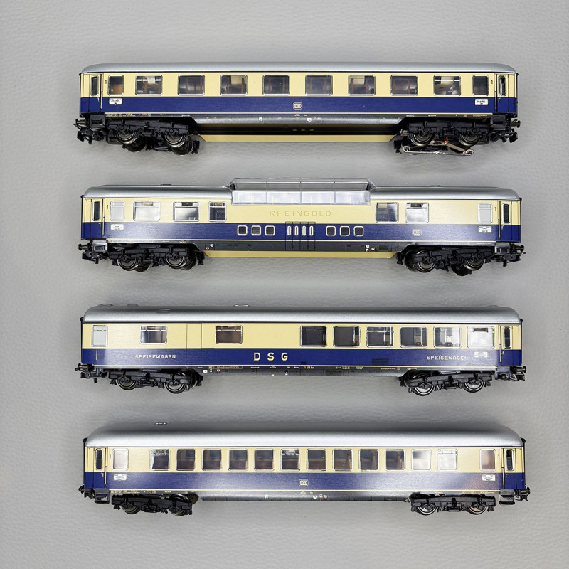 MARKLIN 40852 - Coffret de 4 voitures TEE, livrée Rheingold bleu cobalt/beige, DB