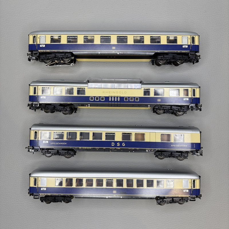 MARKLIN 40852 - Coffret de 4 voitures TEE, livrée Rheingold bleu cobalt/beige, DB