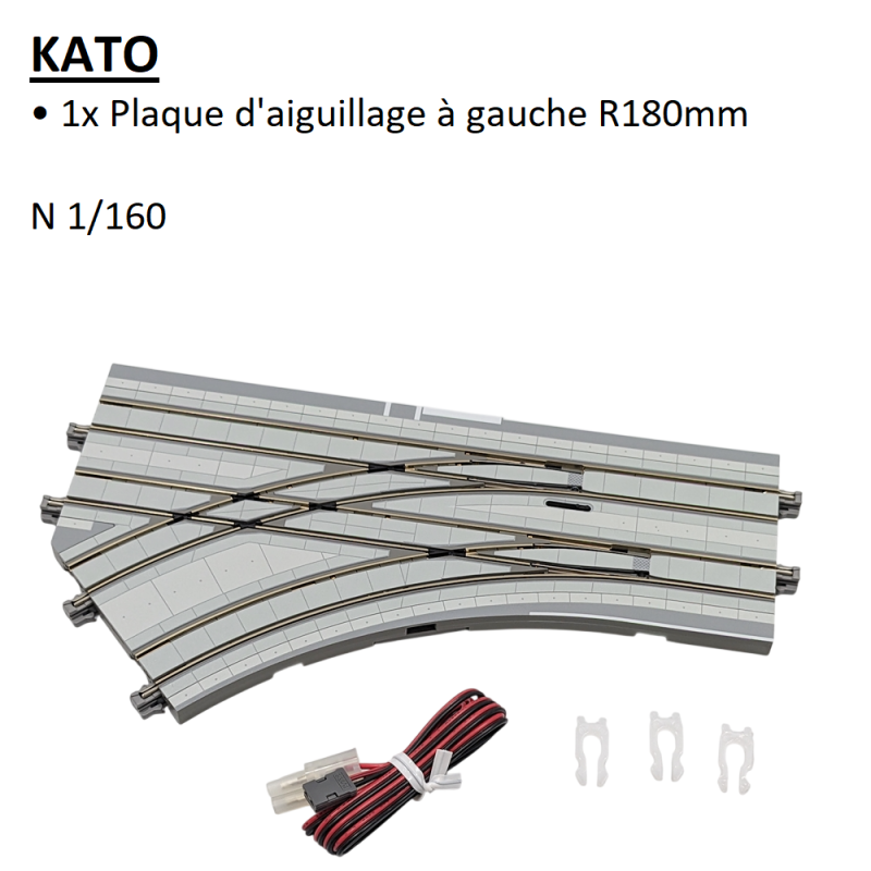 Aiguillage électrique de rue, R180mm, à gauche, UNITRAM - KATO 40-212 - N 1/160