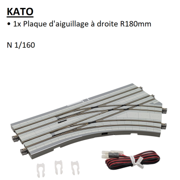 Aiguillage électrique de rue, R180mm, à droite, UNITRAM - KATO 40-213 - N 1/160