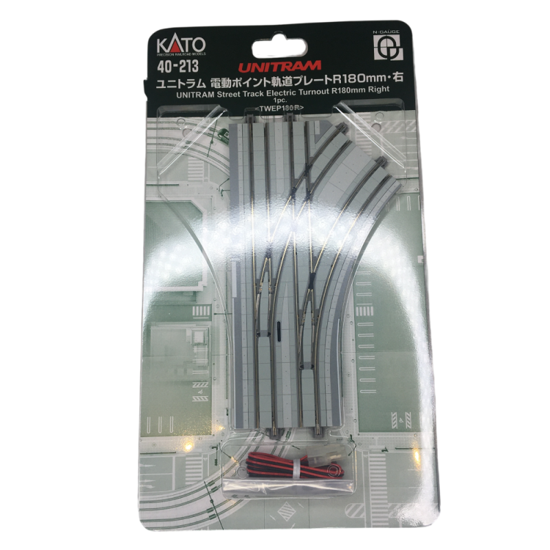 Aiguillage électrique de rue, R180mm, à droite, UNITRAM - KATO 40-213 - N 1/160