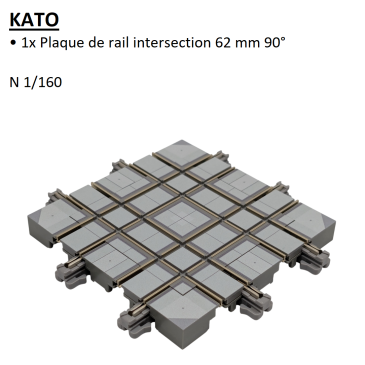 Intersection à 90° de rue, 62mm, UNITRAM - KATO 40-301 - N 1/160