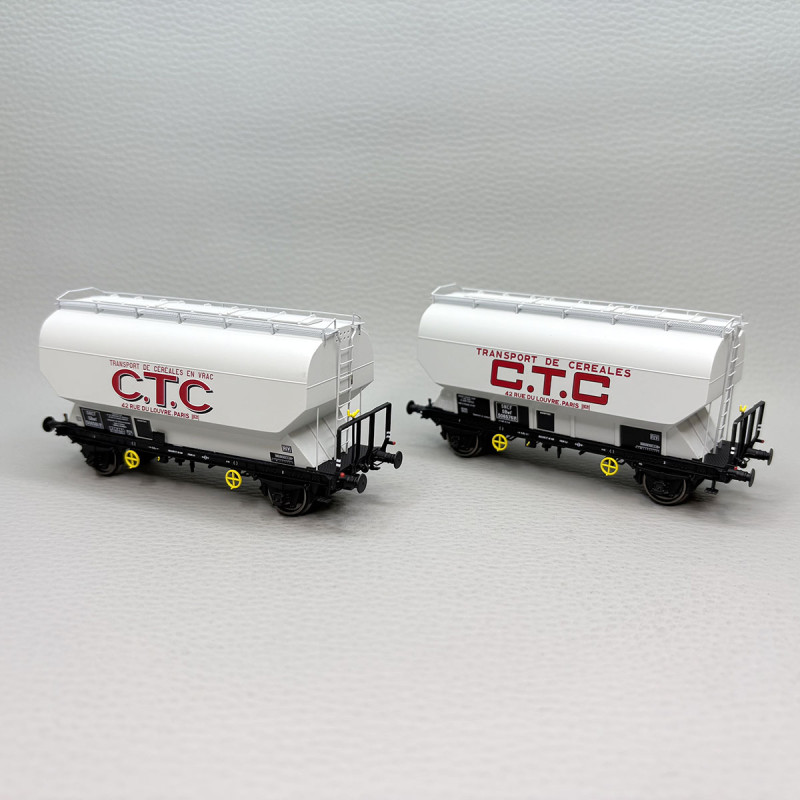 REE MODELES WB-880 - Coffret de 2 wagons céréaliers, "Fauvet-Girel", CTC, SNCF