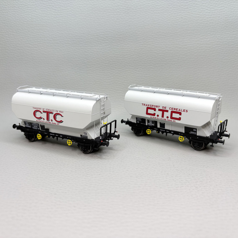 REE MODELES WB-880 - Coffret de 2 wagons céréaliers, "Fauvet-Girel", CTC, SNCF