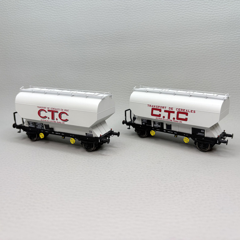 REE MODELES WB-880 - Coffret de 2 wagons céréaliers, "Fauvet-Girel", CTC, SNCF
