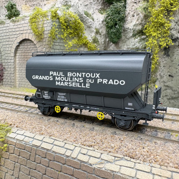 Wagon céréalier, "Fauvet-Girel", Grands Moulins du PRADO, SNCF, Ep. III - REE MODELES WB-881 - HO 1/87