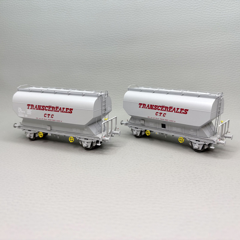 REE MODELES WB-885 - Coffret de 2 wagons céréaliers, "Fauvet-Girel", Transcéréales, CTC, SNCF
