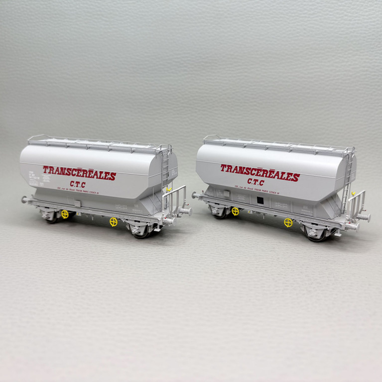 REE MODELES WB-885 - Coffret de 2 wagons céréaliers, "Fauvet-Girel", Transcéréales, CTC, SNCF