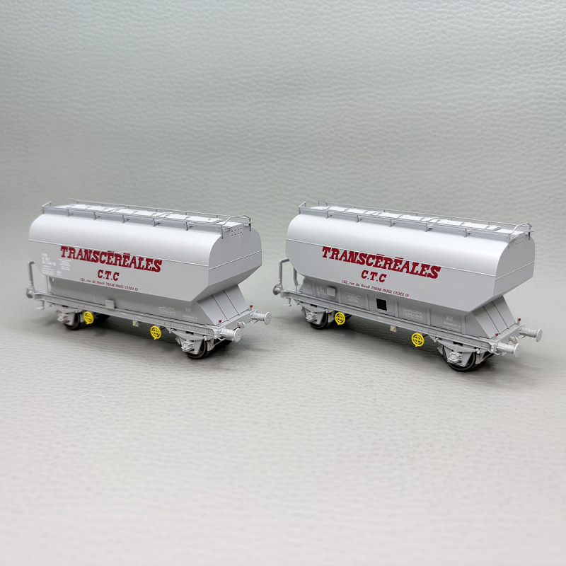 REE MODELES WB-885 - Coffret de 2 wagons céréaliers, "Fauvet-Girel", Transcéréales, CTC, SNCF
