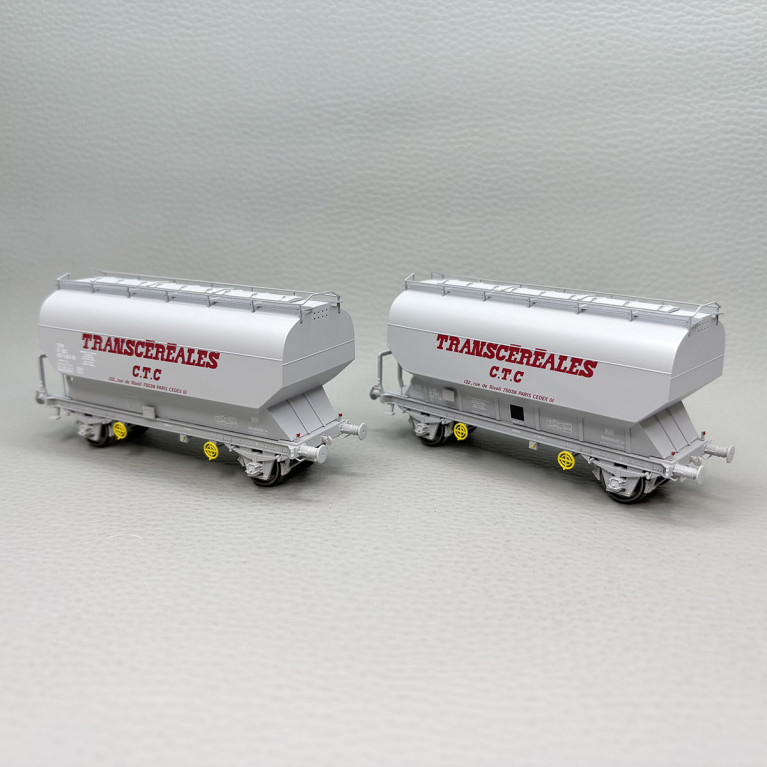 REE MODELES WB-885 - Coffret de 2 wagons céréaliers, "Fauvet-Girel", Transcéréales, CTC, SNCF