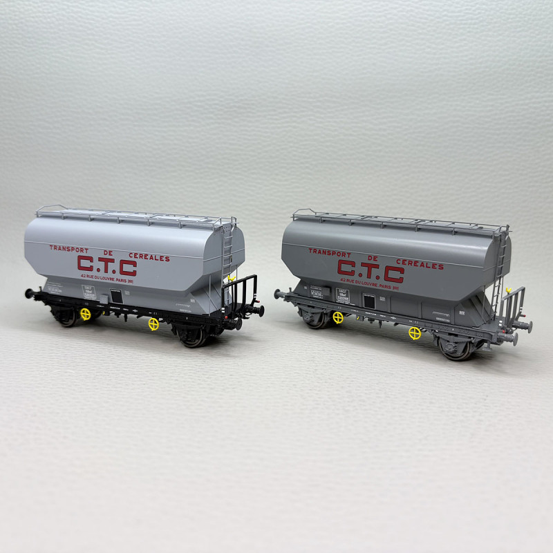 REE MODELES WB-887 - Coffret de 2 wagons céréaliers, "Fauvet-Girel", CTC, SNCF