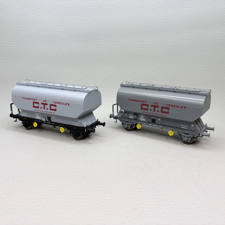REE MODELES WB-887 - Coffret de 2 wagons céréaliers, "Fauvet-Girel", CTC, SNCF