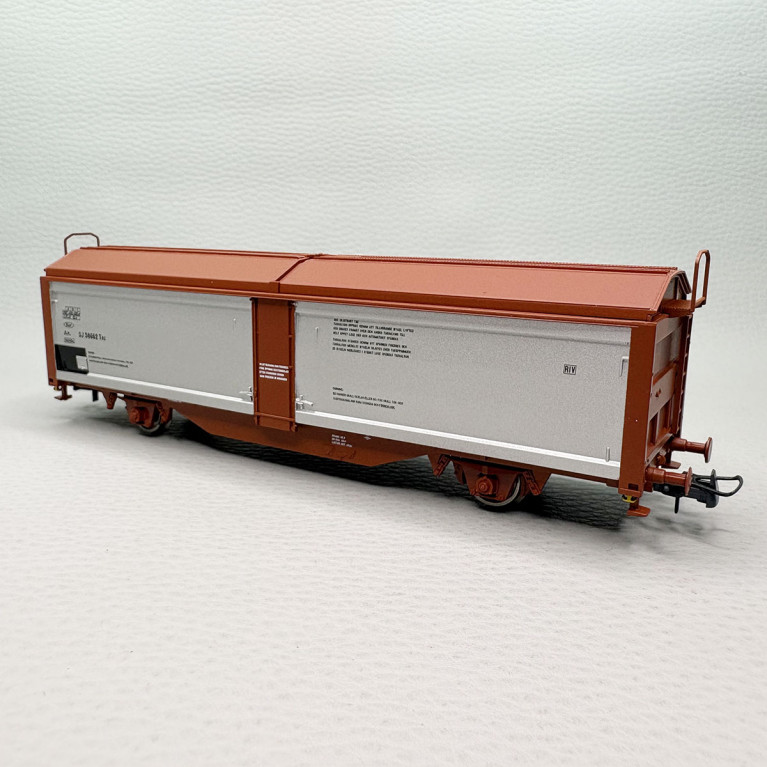Coffret de 2 wagons à toit et parois coulissants, type Teu, SJ - ROCO 6600257