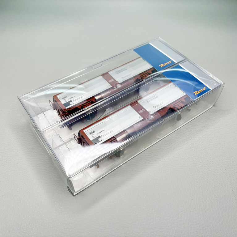 Coffret de 2 wagons à toit et parois coulissants, type Teu, SJ - ROCO 6600257