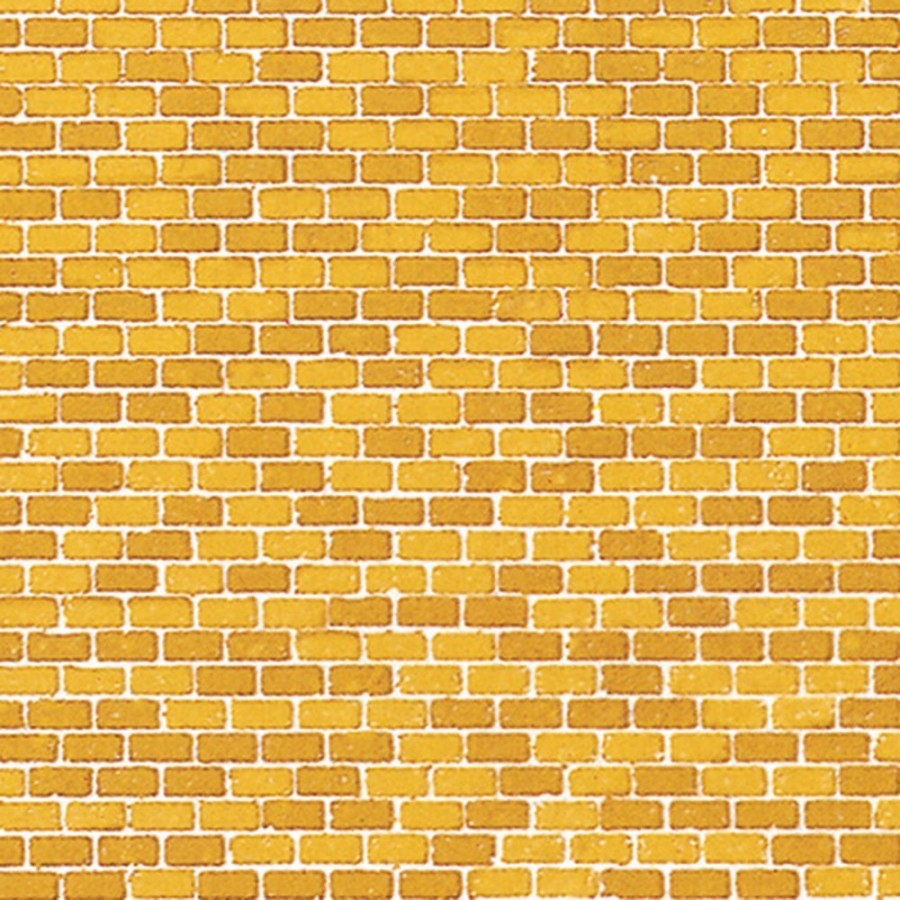 Plaque cartonnée mur de briques jaune -HO-1/87-AUHAGEN  50510