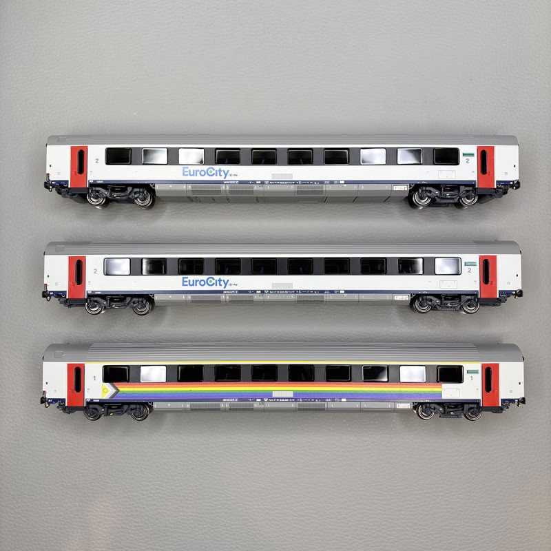 Lsmodels 43060 - Coffret de 3 voitures type I11, Eurocity, Bruxelles - Rotterdam, SNCB/NS