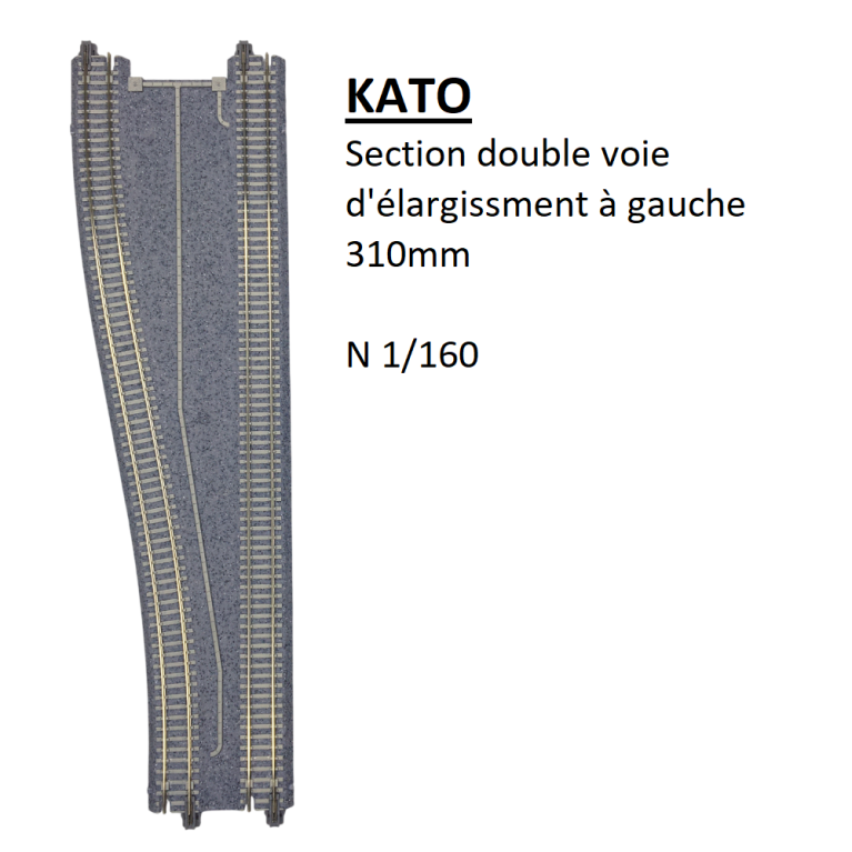 Section double voie d'élargissement à gauche, 310mm - KATO 20-051 - N 1/160