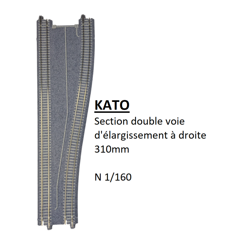 Section double voie d'élargissement à droite, 310mm - KATO 20-052 - N 1/160