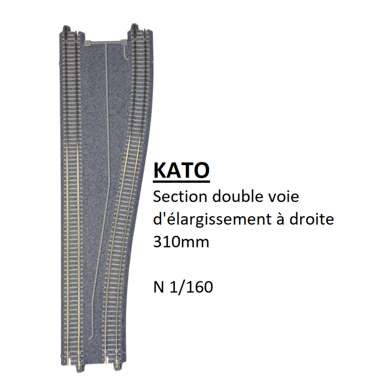 Section double voie d'élargissement à droite, 310mm - KATO 20-052 - N 1/160
