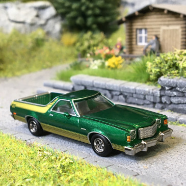 Ford Ranchero GT, vert, or, 1977 - BREKINA 18226 - HO 1/87