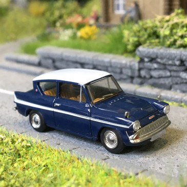 Ford Anglia, bleu, blanc, 1959 - BREKINA 19337 - HO 1/87