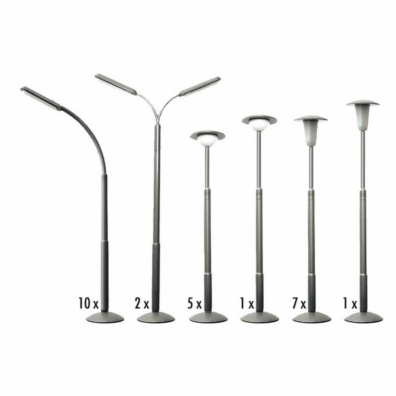 26 lampadaires en 6 modèles non fonctionnels-HO-1/87-FALLER 180538