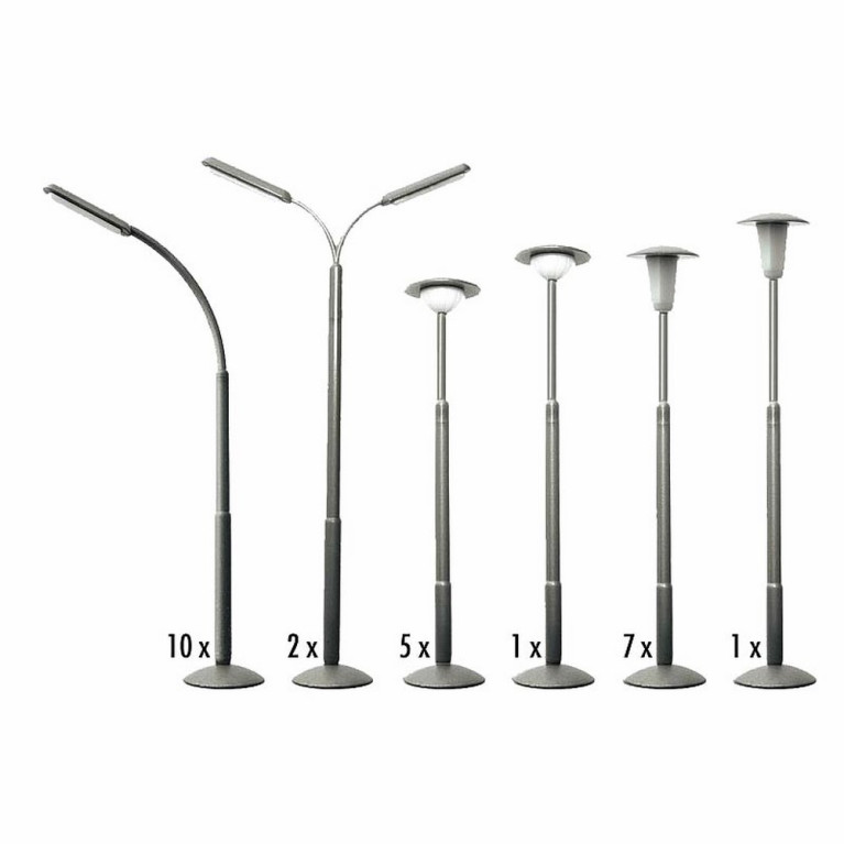 26 lampadaires en 6 modèles non fonctionnels-HO-1/87-FALLER 180538