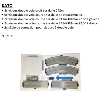 Jeu de variante V13, viaduc à double voie, Unitrack - KATO 20-872 - N 1/160