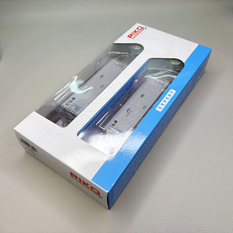 PIKO 28344 - Coffret de 2 wagons bâchés type Shimmns, ATIR Rail / ArcelorMittal