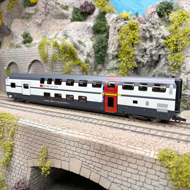 Voiture à deux étages type AD IC2000, SBB CFF, Ep. VI - ROCO 6200214 - HO 1/87