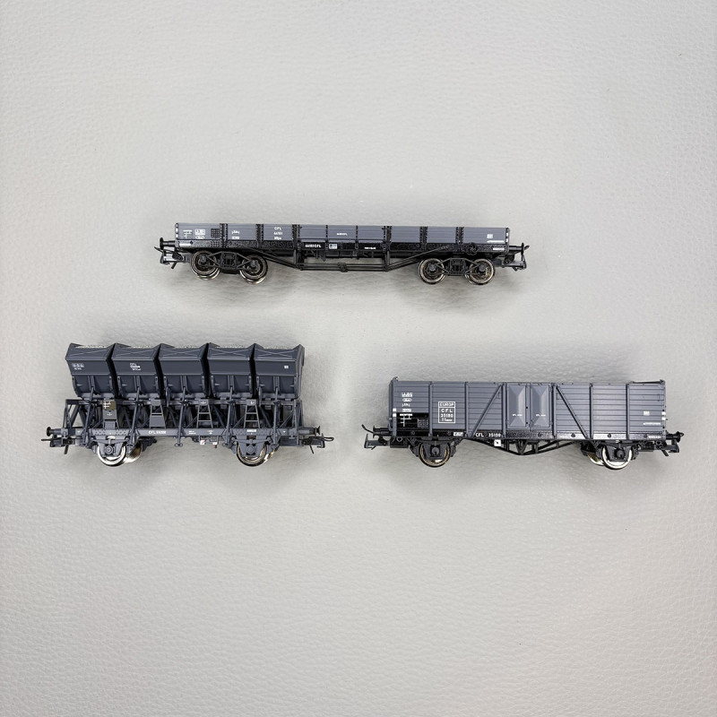 Coffret 3 wagons de marchandises CFL, Ep. III - ROCO 6600258 - HO 1/87