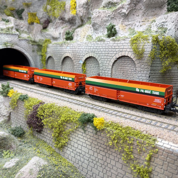 Coffret 3 wagons trémie Fals déchargement automatique Pol-Miedź Trans PMT, Ep. VI - ROCO 6600218 - HO 1/87