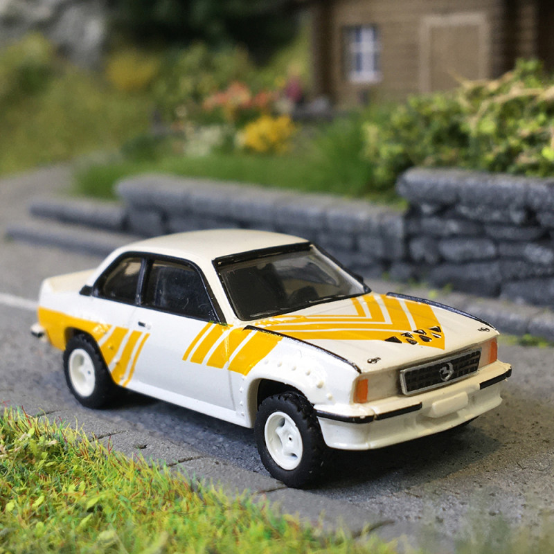 Opel Ascona B 400, blanc, jaune, 1980 - BREKINA 20772 - HO 1/87