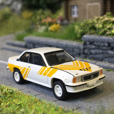 Opel Ascona B 400, blanc, jaune, 1980 - BREKINA 20772 - HO 1/87