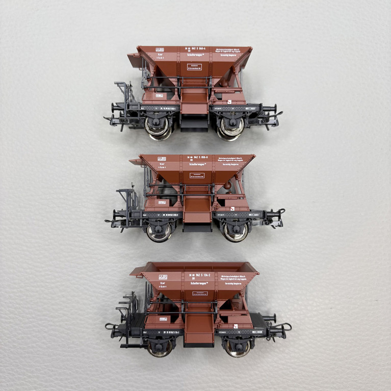 Coffret 3 wagons trémie à ballast Talbot, DB, Ep. IV - ROCO 6600269 - HO 1/87