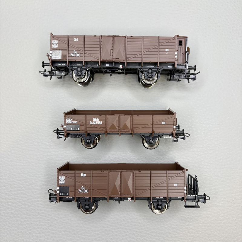Coffret 3 wagons de marchandises ouverts ÖBB, Ep. III-IV - ROCO 6600250 - HO 1/87