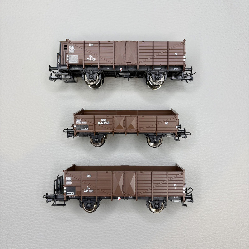 Coffret 3 wagons de marchandises ouverts ÖBB, Ep. III-IV - ROCO 6600250 - HO 1/87