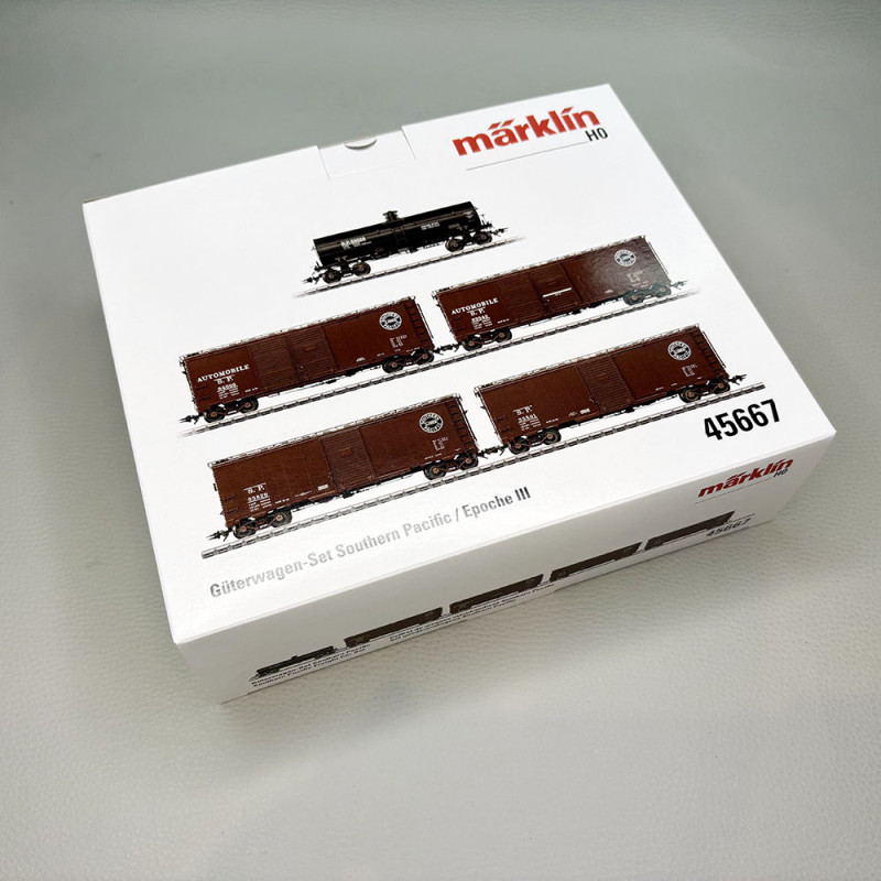Coffret 5 wagons de marchandises US Southern Pacific, Ep. III - MÄRKLIN 45667 - HO 1/87
