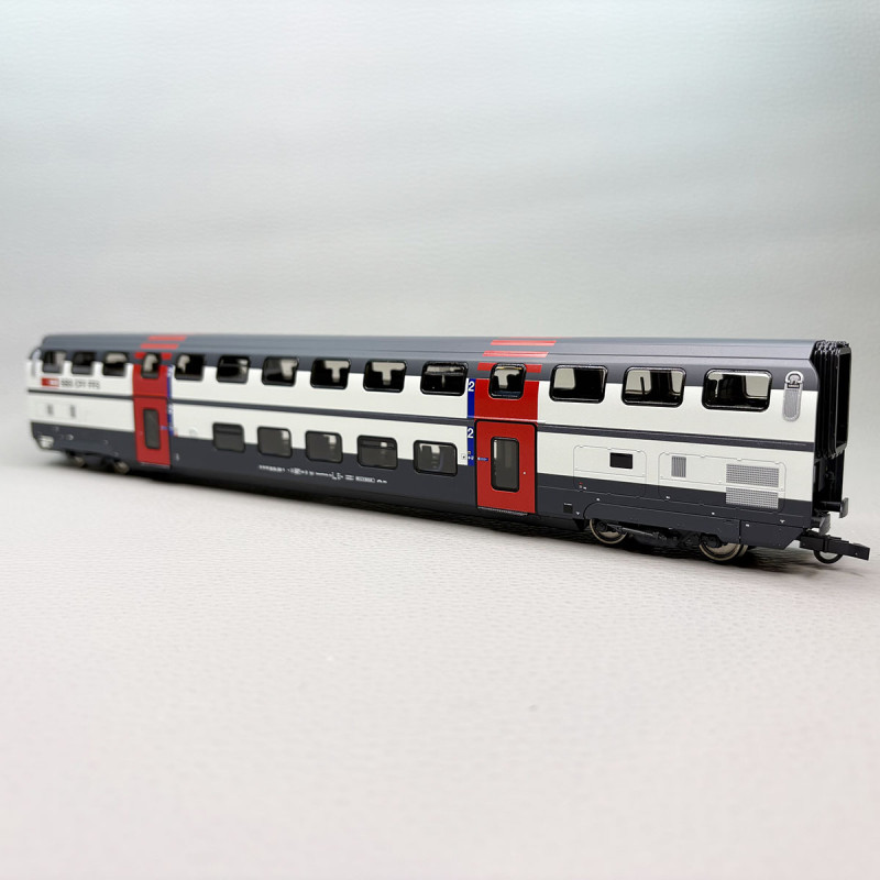 ROCO 6200217 - Coffret 2 voitures deux niveaux 2e classe type B IC2000 SBB CFF, Ep. VI, HO 1/87